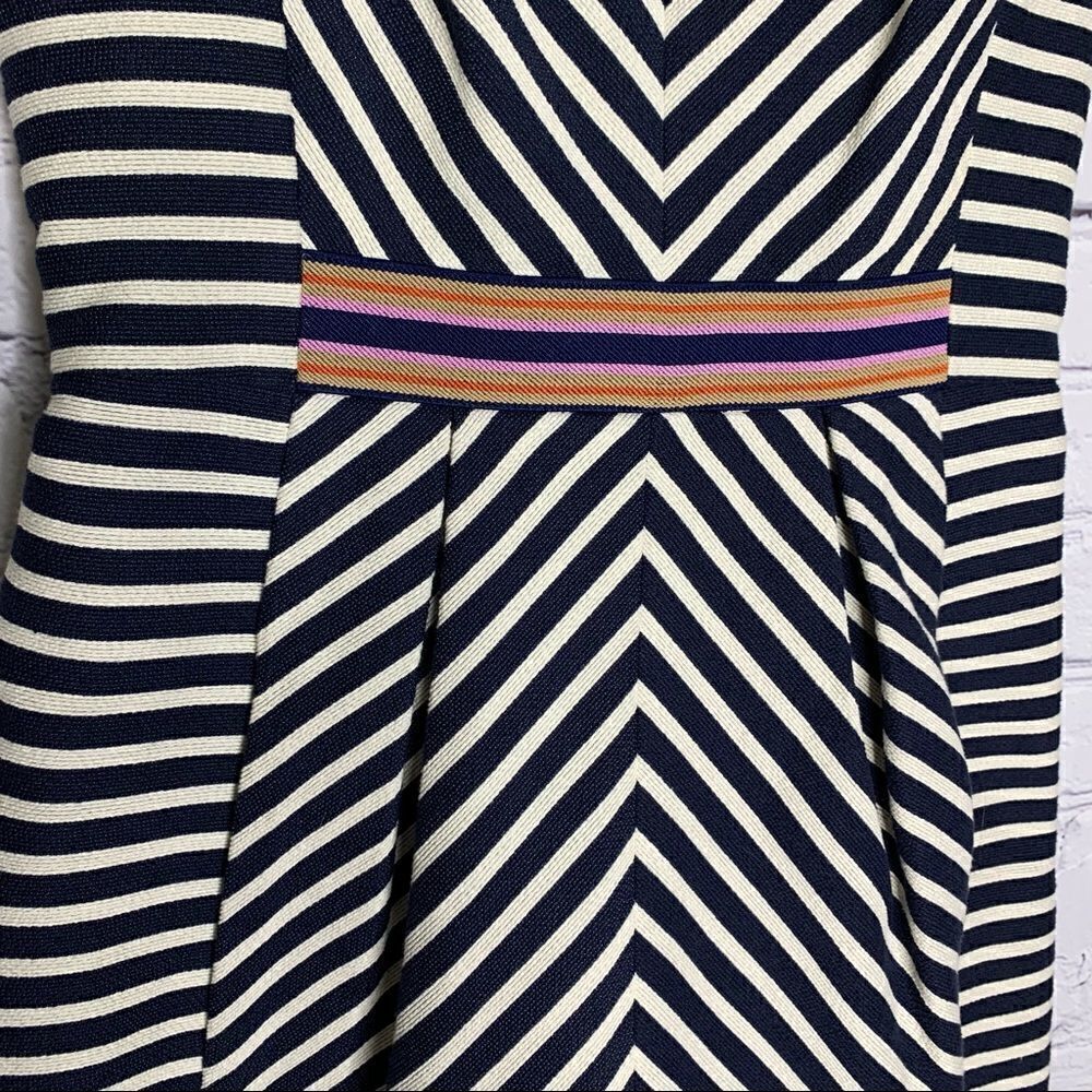 Anthropologie Maeve navy and white miter stripe sleeveless dress - Picture 9 of 16
